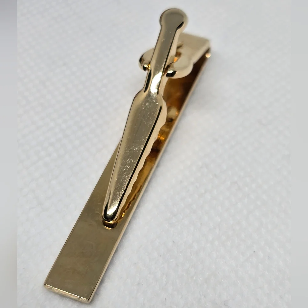 Givenchy Logo Gold Tone Tie Clip